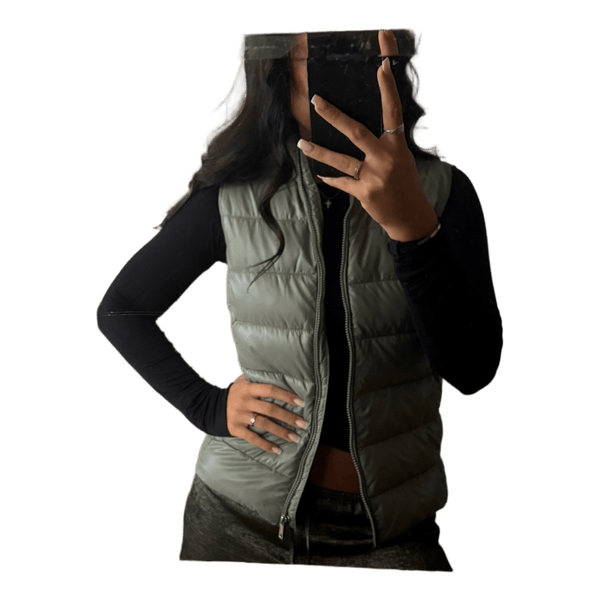 Green puffer vest