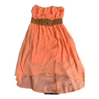 Apricot strapless midi dress