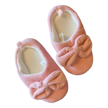 Rozā mājas čības ar banti