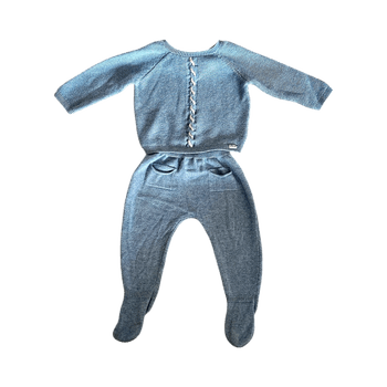 Light blue baby knit set 70 cm
