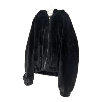 Black faux fur jacket