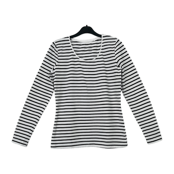 Lindex Long-sleeved White and Black Shirt, size S