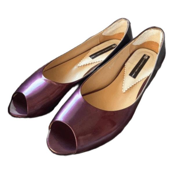 Luciano Carvari peep-toe ballerinaskor