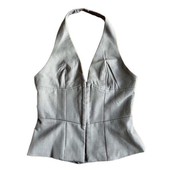 Grå halterneck top