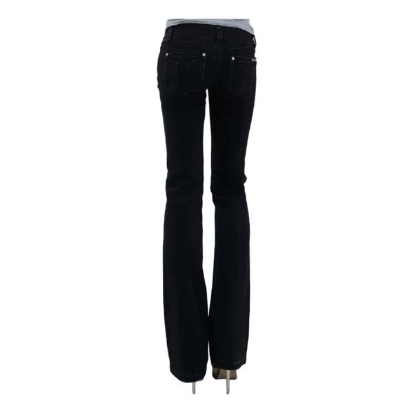 Svarta utsvängda jeans