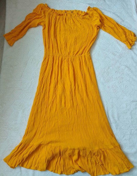 Yellow midi dress