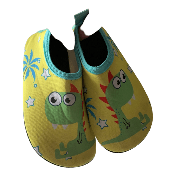 Yellow dinosaur water shoes