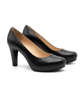 Black leather heels