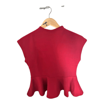 Viininpunainen peplum-toppi