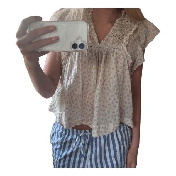 Neo Noir blomstret bluse