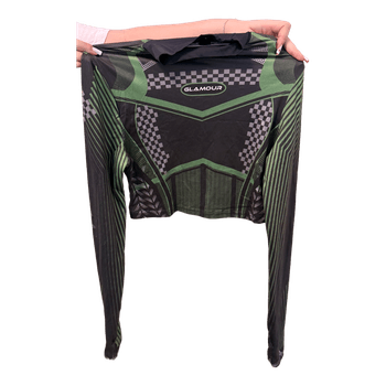Green black long-sleeved top