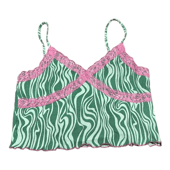 Sinsay green patterned crop top