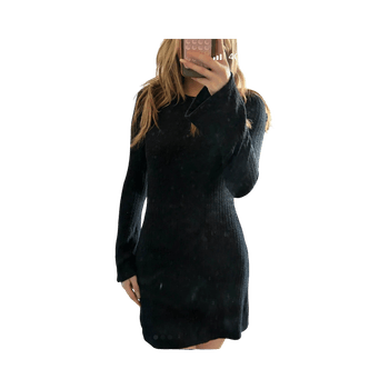 Black ribbed dress