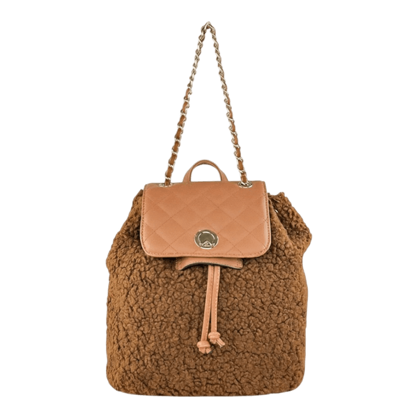Brown teddy backpack