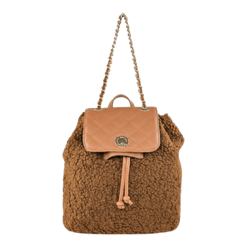 Brown teddy backpack
