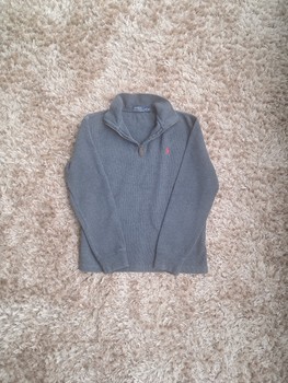 Grey Ralph Lauren quarter-zip sweater