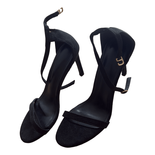 Black high heel sandals