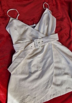 Zara white linen dress