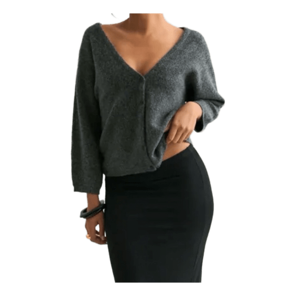 Grey knit cardigan
