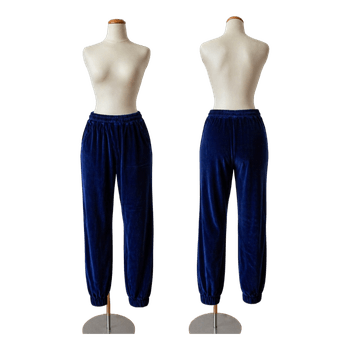 Blue velvet joggers