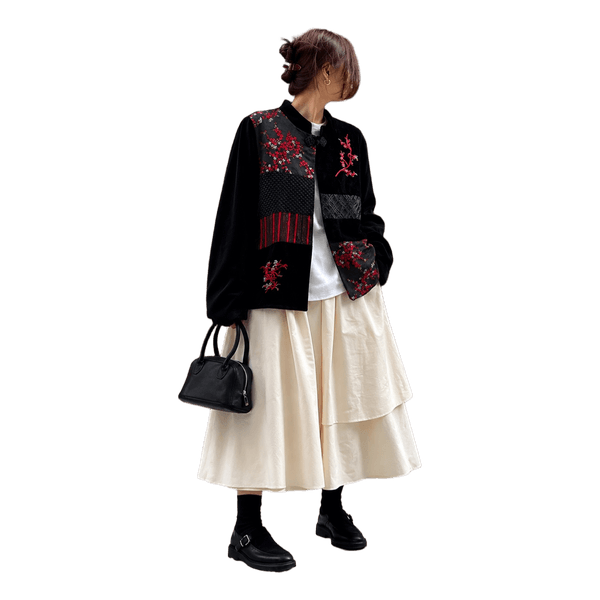 Asian-Inspired Patchwork Jacket/Cardigan