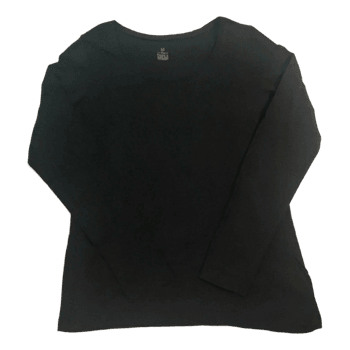KappAhl Pitkähihainen Trikoopaita - Musta - Organic Cotton - M/S