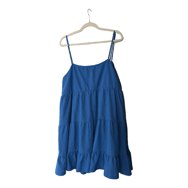 Blue tiered mini dress