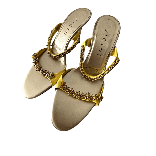 Vicini yellow embellished heels