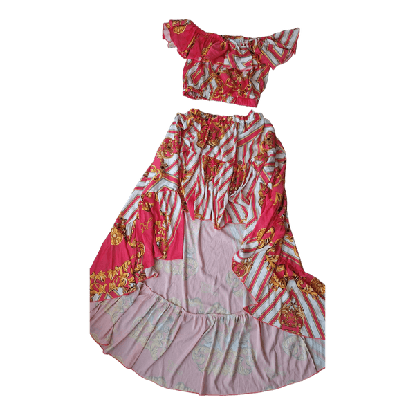 Pink gold pattern two-piece