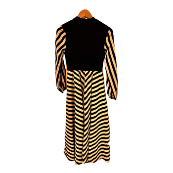 Black and white striped dress