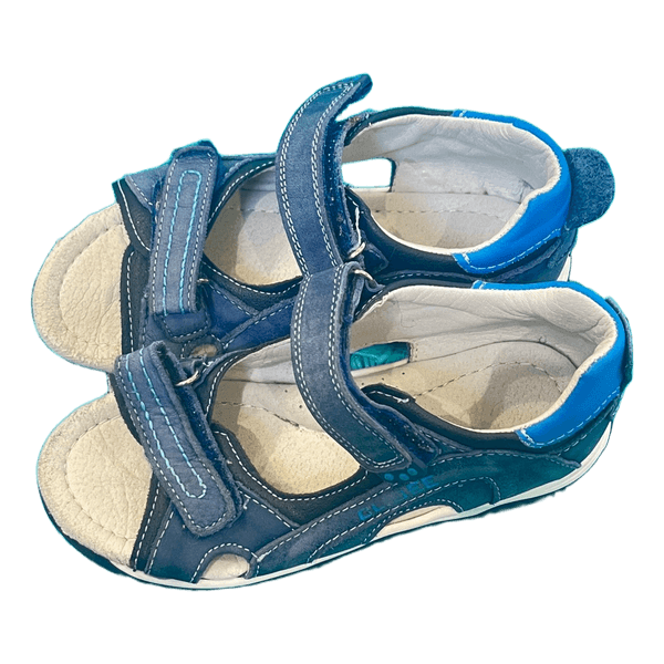 Blue leather kids sandals