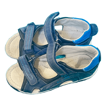 Blue leather kids sandals