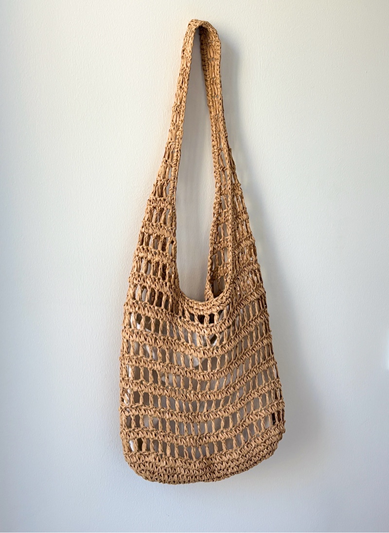 Brown crochet shoulder bag