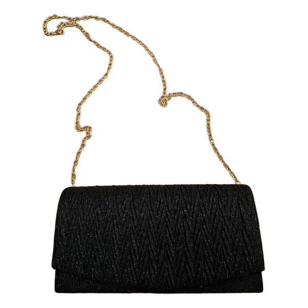 Black glitter clutch