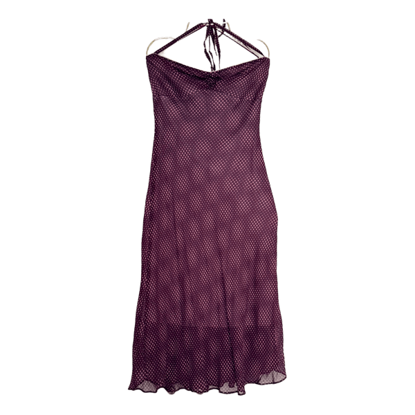 Burgundy polka dot dress
