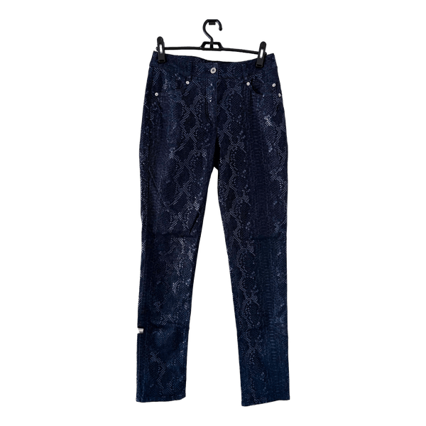 Blå slangeskind mønstret jeans