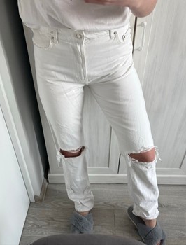 White ripped jeans