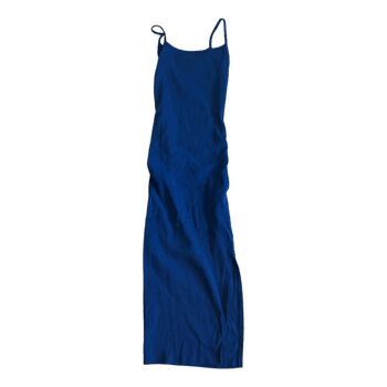 Blue ribbed midi dress