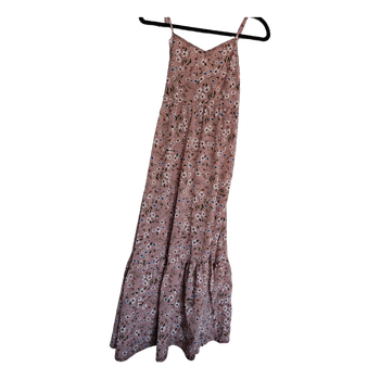 Robe longue fleurie rose
