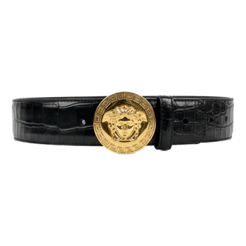 Versace black leather belt