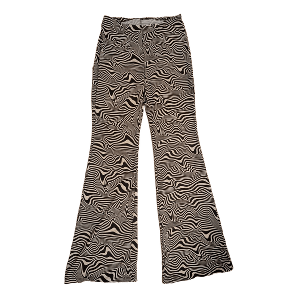 Wavy pattern flared trousers