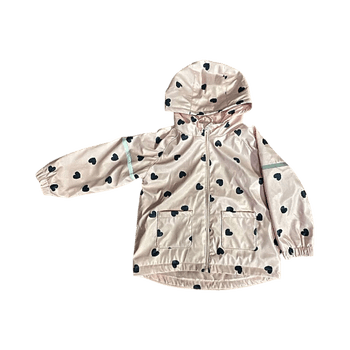 Pink hooded jacket with heart print