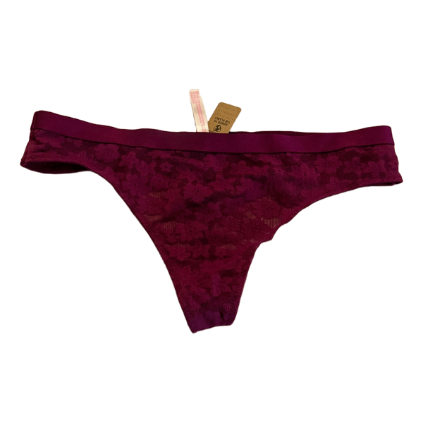 Purple lace thong