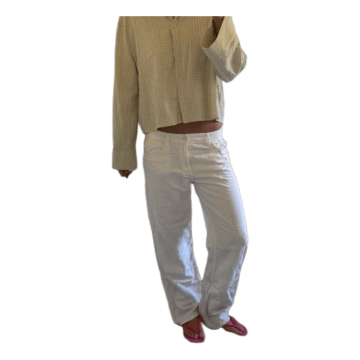Hvide wide leg bukser