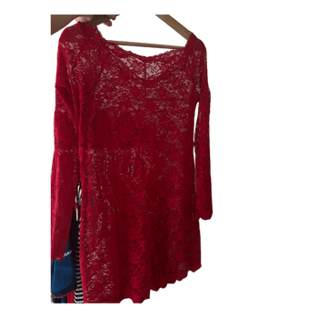 Red lace mini dress