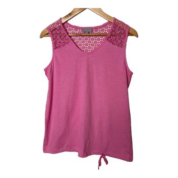 Pink lace detail top