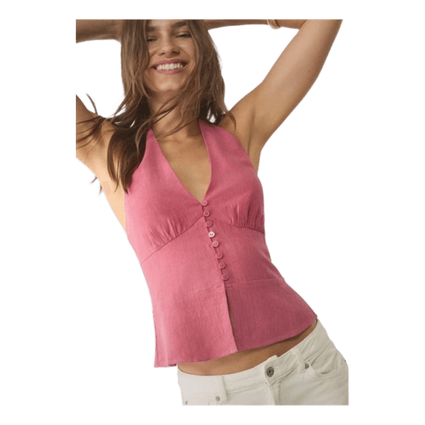 Lyserød halterneck top