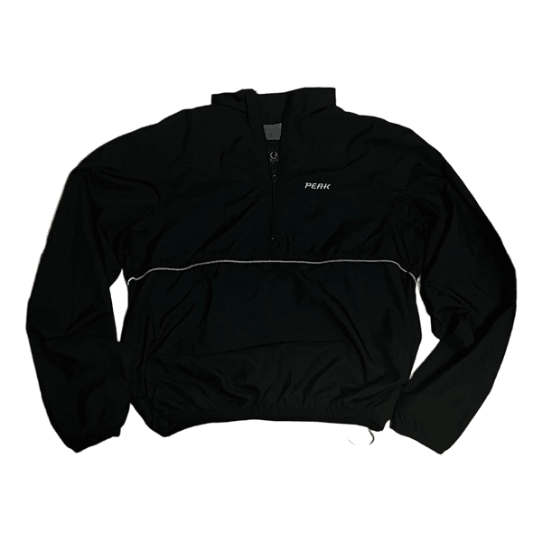 Black polyester windbreaker