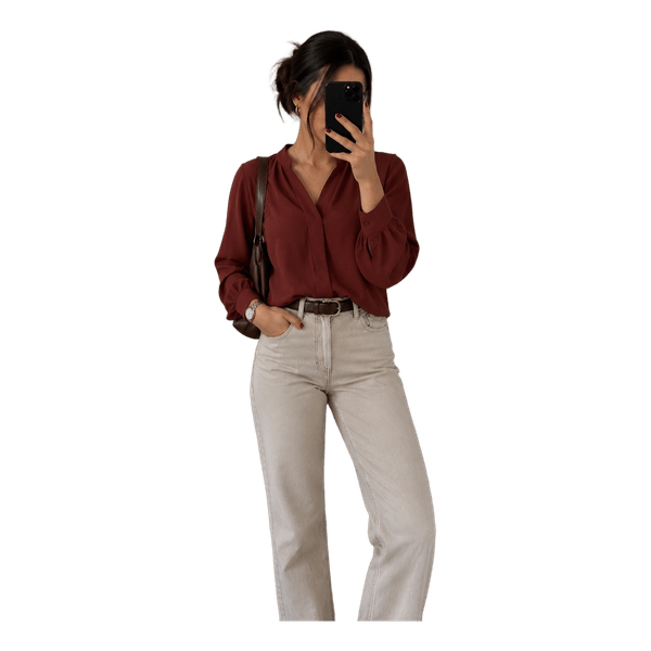 Tchibo rust long-sleeved blouse