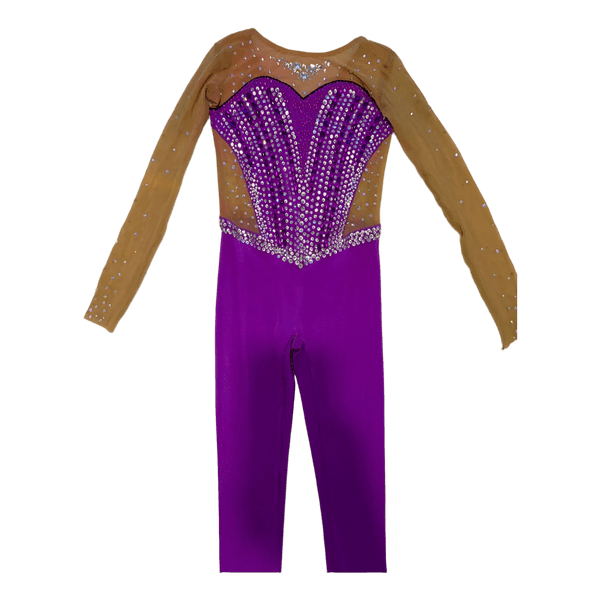 Purple rhythmic gymnastics competition leotard
